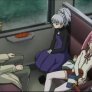 Kiko sleeping in a train