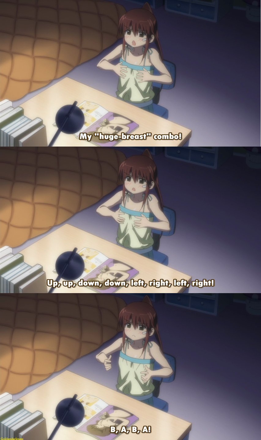 Konami Code (she forgot to press start)