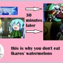 Don't eat the watermelons