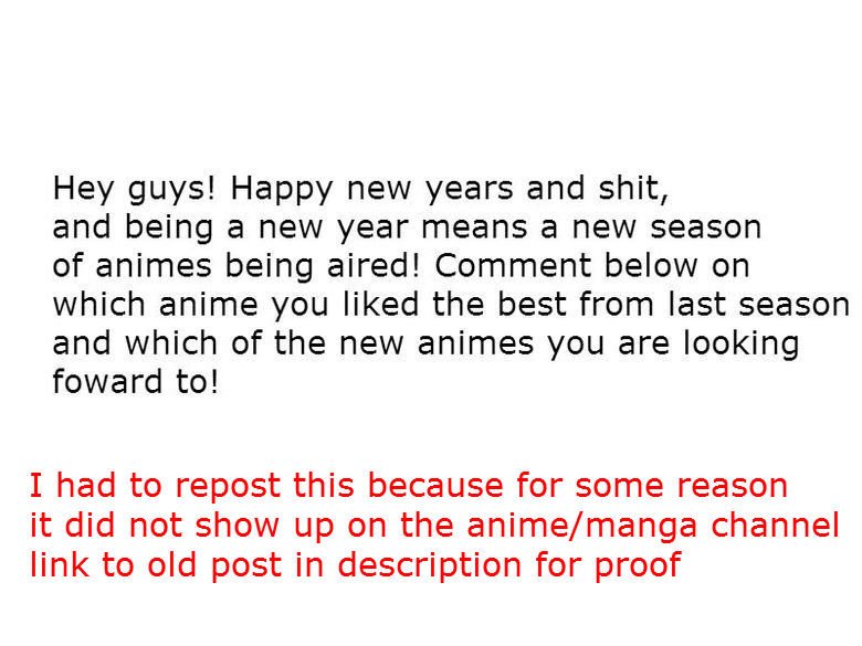 New anime season