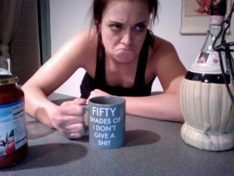 This is her face every morning