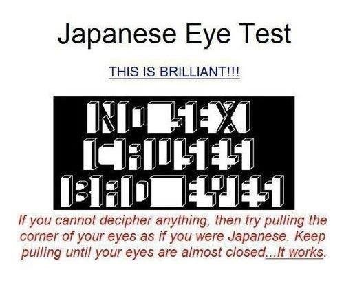 Jappense sight test