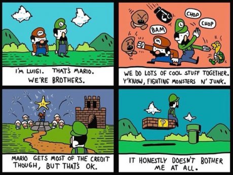 Green mario > Red mario