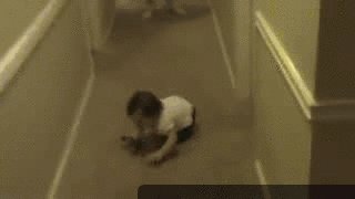 My daughter learning how to human.