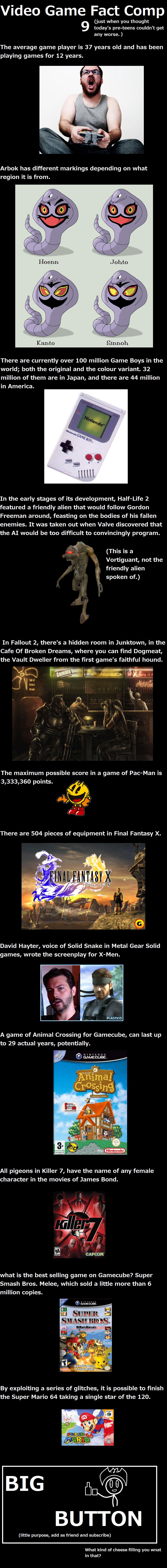 Video Game Fact Comp 9!