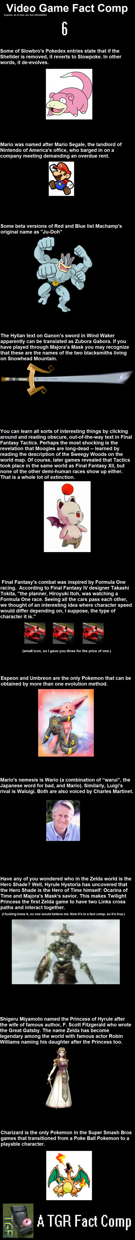 Video Game Fact Comp 6!
