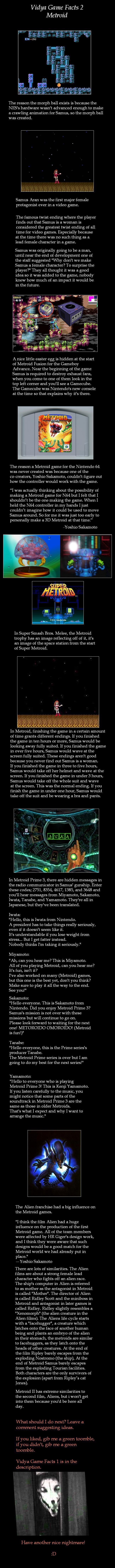 Metroid-Vidya Game Facts 2