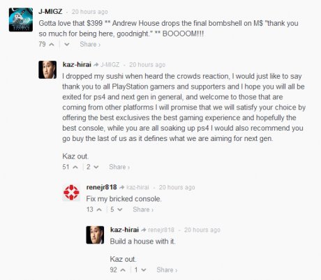 Sony responds to fans