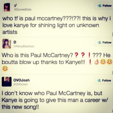 OMG! Who is this Paul McCartney and why is he singing?