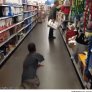 Triple amputee delivers on a promise to do a zombie prank in Wal-Mart