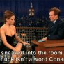Jennifer Garner tries to correct Conan's English.