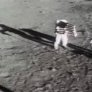 Neil Armstrong moonwalking in 1969, decades before Michael Jackson