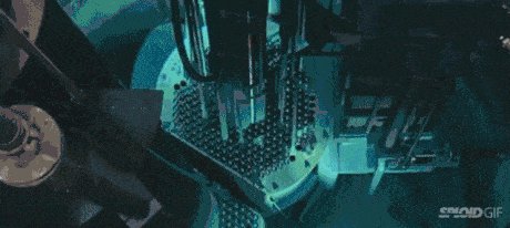 Nuclear reactor starting up.
