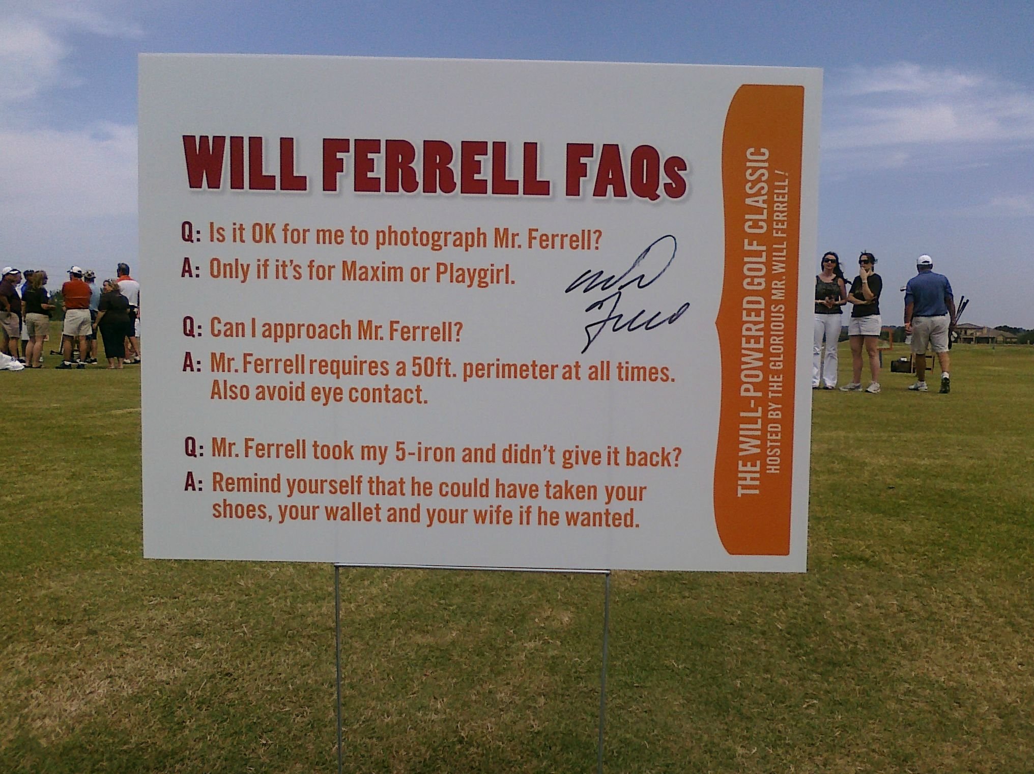 Will Ferrell Charity Golf rules