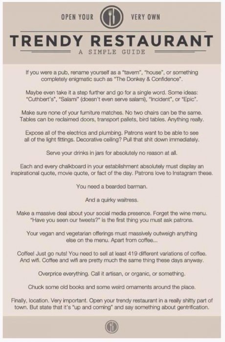 Guide to opening a hipster cafe