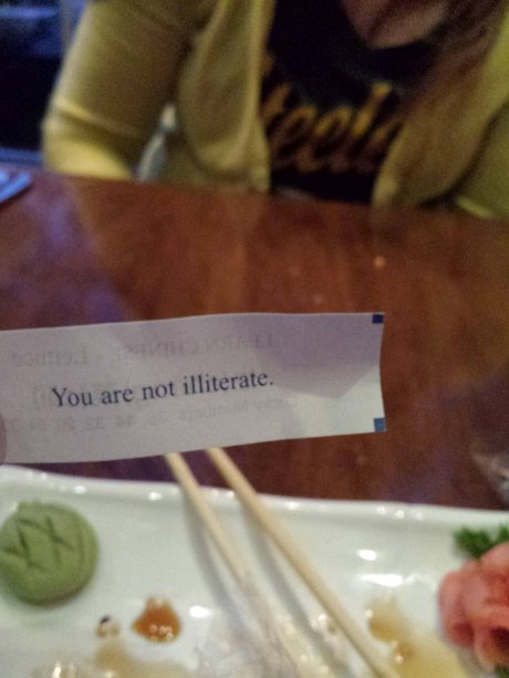 Dont know what it says but my wife laughed.