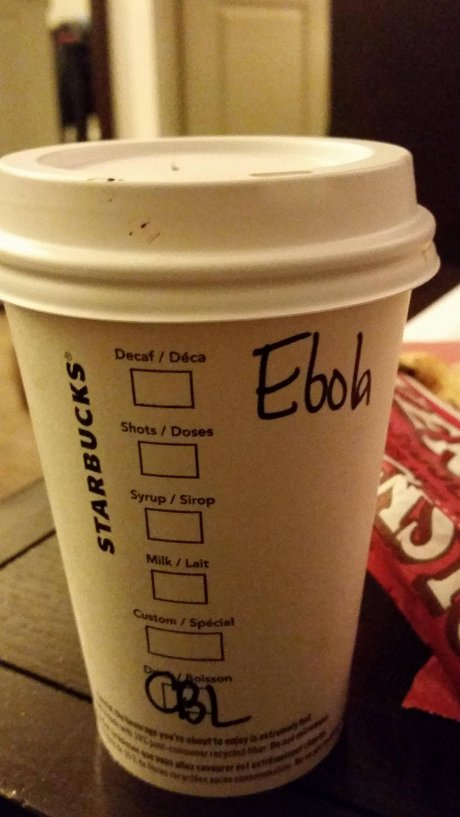 Went to Starbucks. My name is alona..