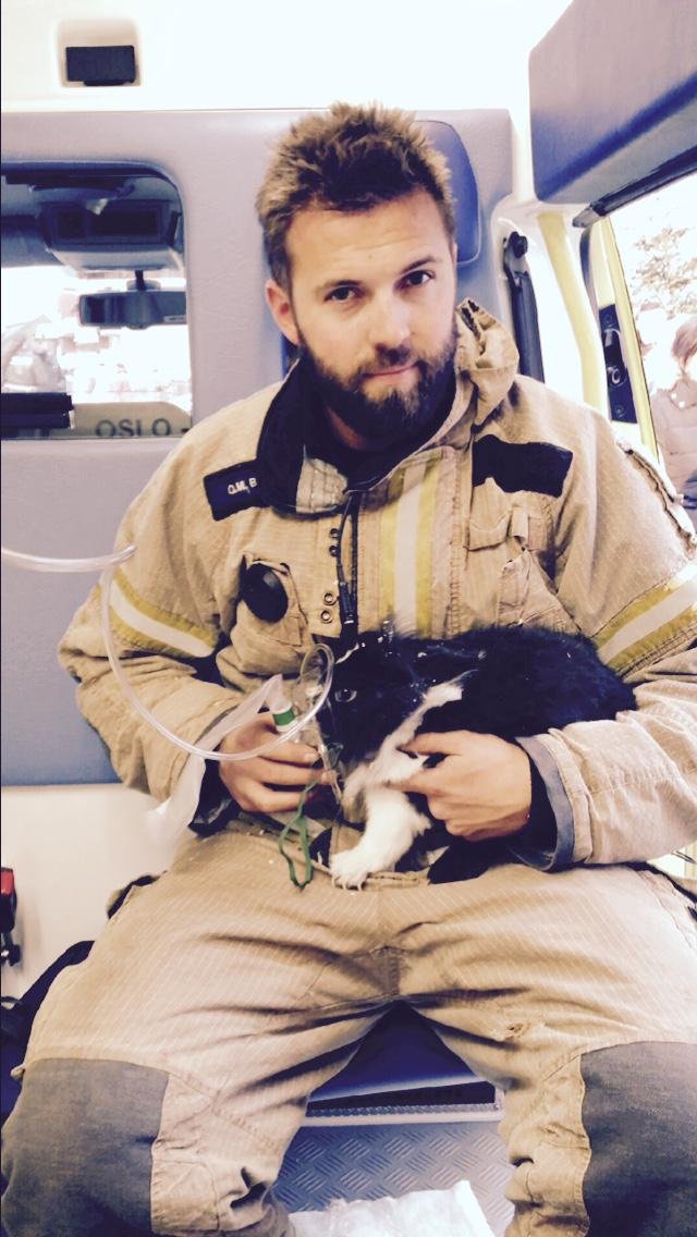 Norwegian firefighter saves bunny