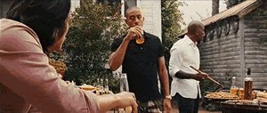 The Rock improvised this line. Ludacris' reaction is real.
