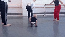 Baby leads modern dance
