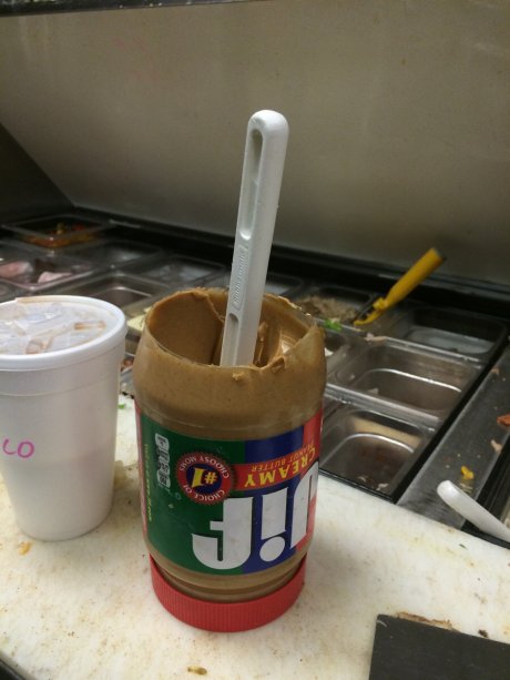 Walked into the kitchen at work today and saw this...Why?