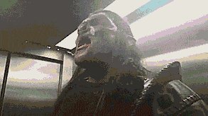 A 7.2 ft tall man goes shopping dressed as Uruk-Hai