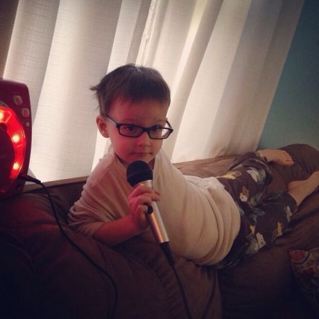 "A man sits like this when he sings" - my 3 year old