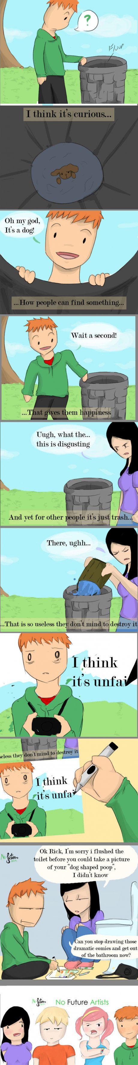 Comic. Brown dog