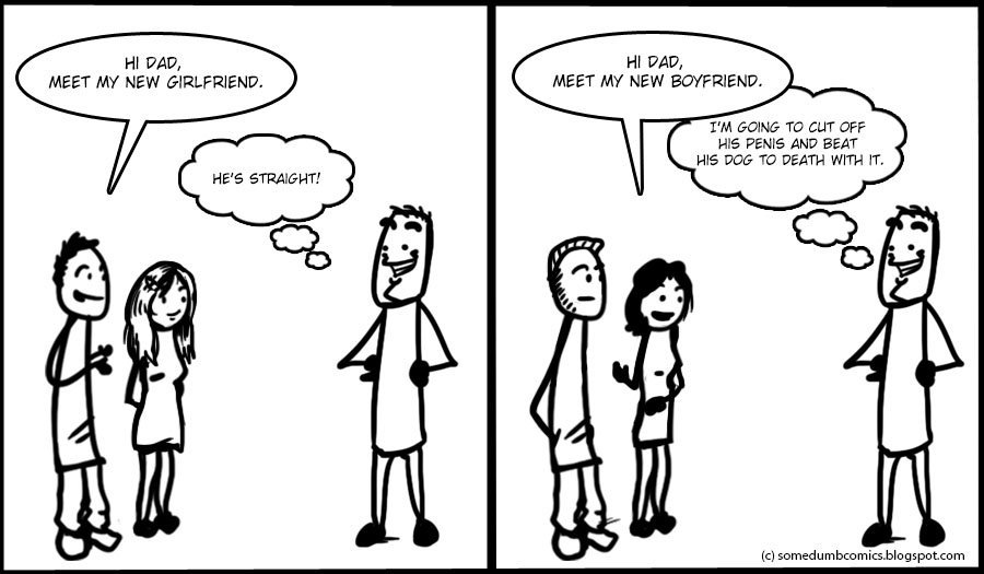 Dad meets the new boyfriend...