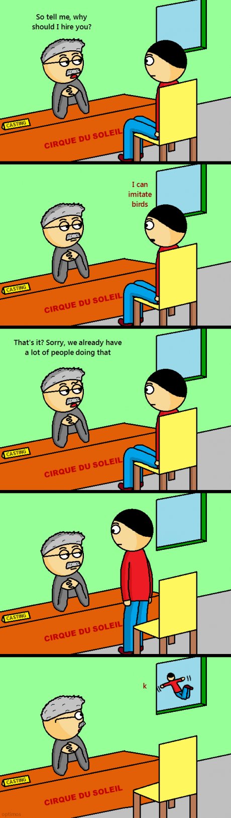Looking for a job in the circus