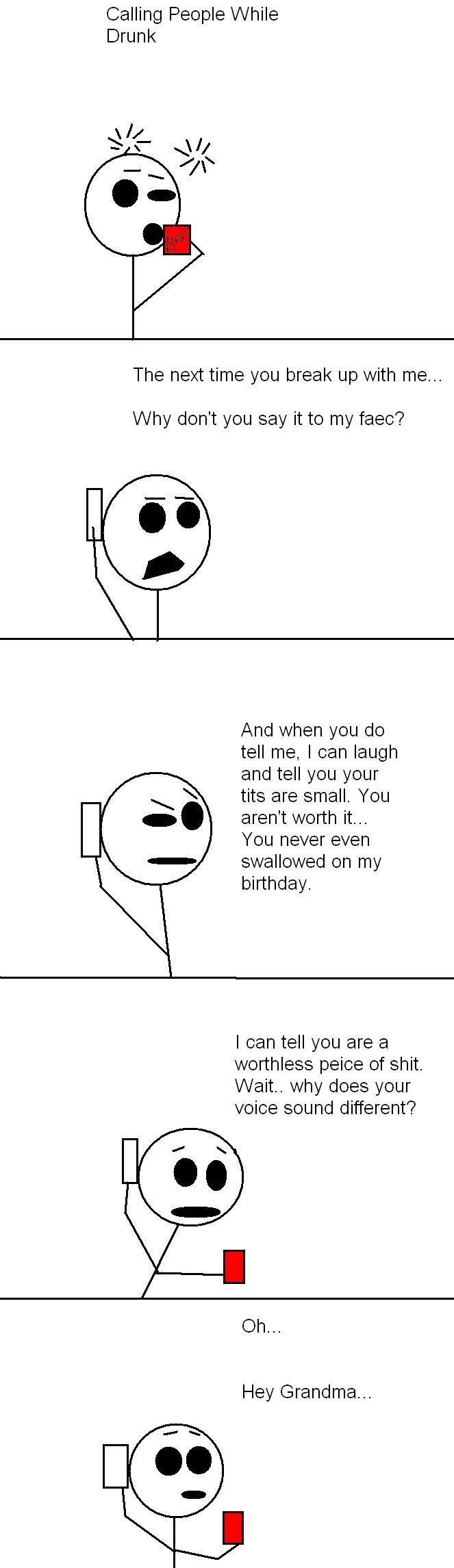 Calling people while drunk