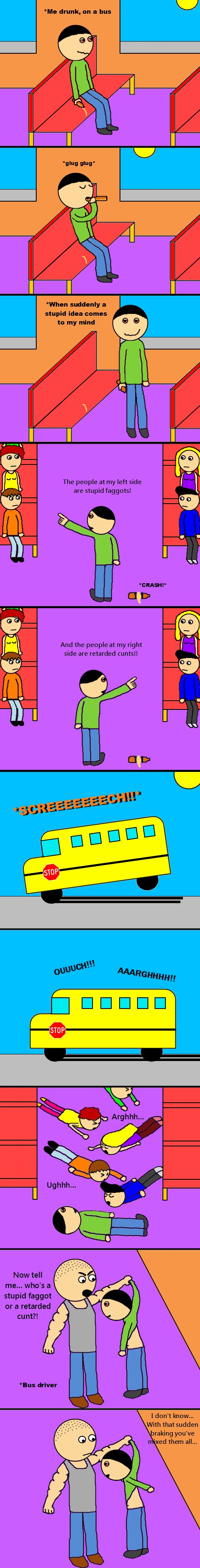 Drunk on a bus