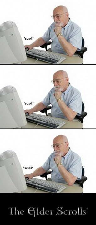 Old man on the computer