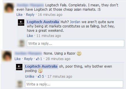 Razer Fanboy on Logitech FB page
