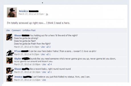 Facebook Rickroll
